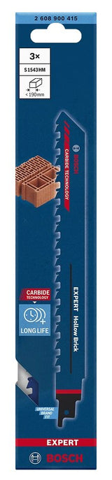 Bosch Hoja De Sierra De Sable Expert 'Hollow Brick' S 1543 Hm, 3 Piezas 2608900415
