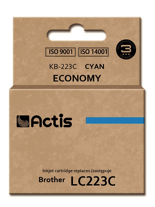 Tinta Actis Kb-223c (Reemplazo De Brother Lc223c - Estándar - 10 Ml - Cyan)