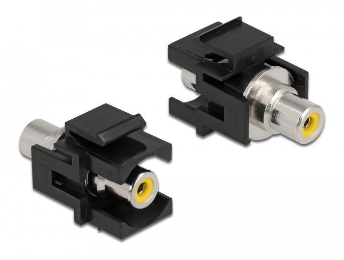 Keystone Modul Cinch Buchse > Cinch Buchse Gelb   Schwarz