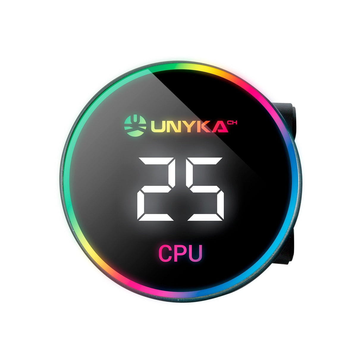 Unykach Aquastorm 240 Kit De Refrigeracion Liquida - 2 Ventiladores De 120mm - Iluminacion Rgb - Visualizacion Temperatura Cpu - Tubo De 335mm