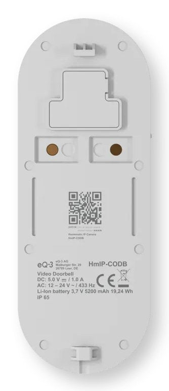 Homematic Ip Video-Trklingel (Hmip-Codb) (Wei, 3 Mp, Wlan)