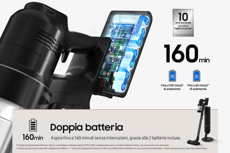EAN 8806095004372 - Samsung VS28C9784QK Aspiradora escoba 2 en 1 Batería Secar Sin bolsa 1200, 730 Negro imagen 8
