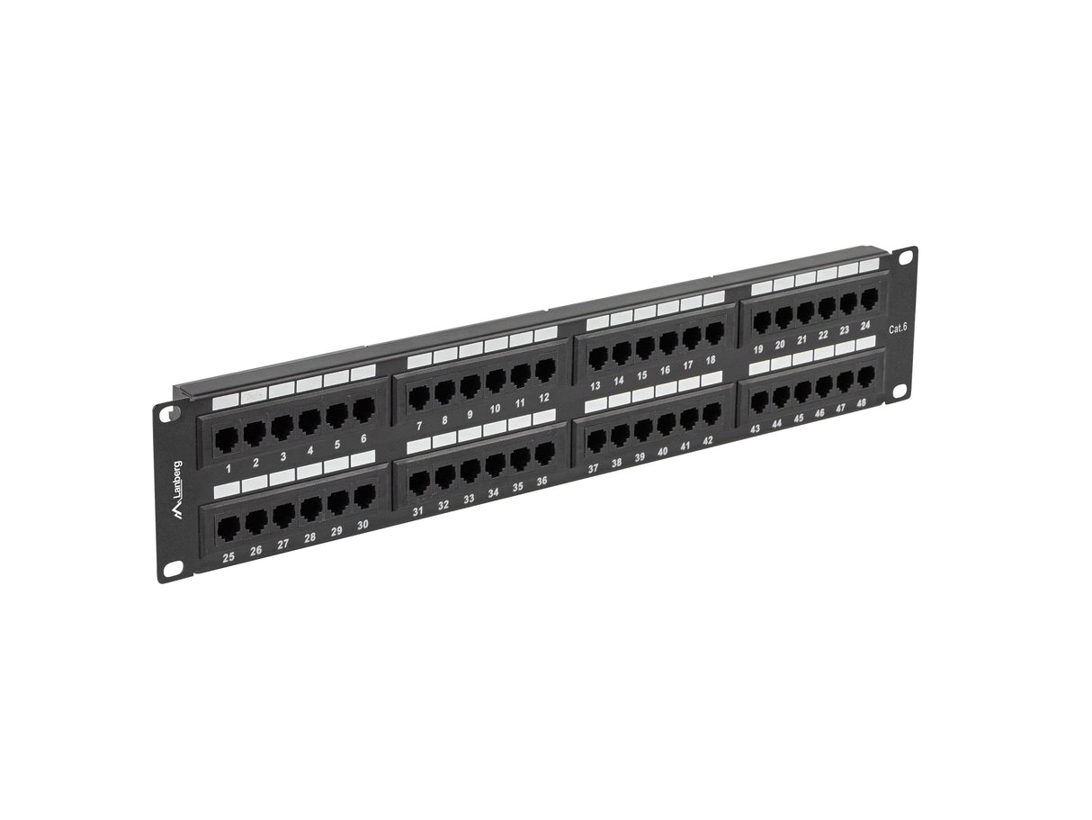 Patch Panel Lanberg 48 Puertos 2u 19? Cat.6 Negro
