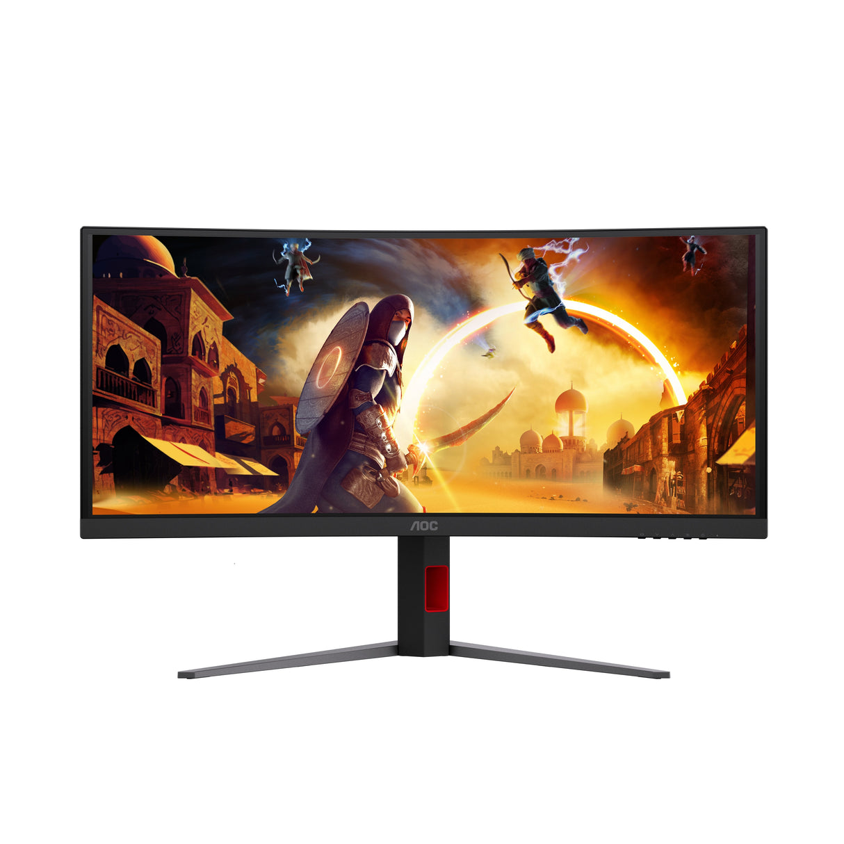 Aoc Cu34g4ca 34" 3440x1440 Fast Va Flat H A 130 Mm Aoc G4 21:9 1500r Wqhd 180hz Fastva 1ms Gtg Hdr400 Has Usbc 90w Usb Hub