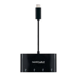 Nanocable Adaptador Usb-C A 4xusb 3.0. Usb-C/M-Usb 3.0/H - 10 Cm - Negro