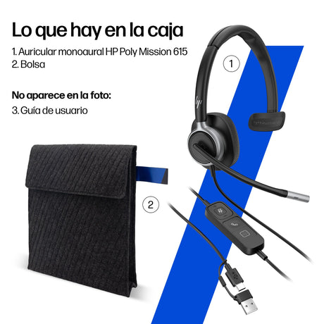 EAN 0199251820878 - HP Poly Mission 625 Stereo USB Wired Headset Alámbrico Diadema Business/Everyday USB Tipo C Negro imagen 11