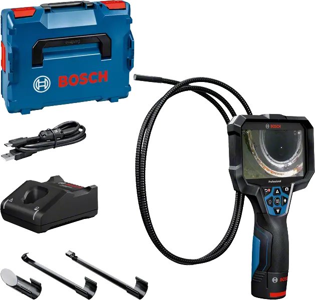 Cámara De Inspección Bosch Professional Gic 12v-5-27 C Professional, 12 Voltios Azul/Negro, Batería De Ion De Litio 2,0 Ah, En L-Boxx