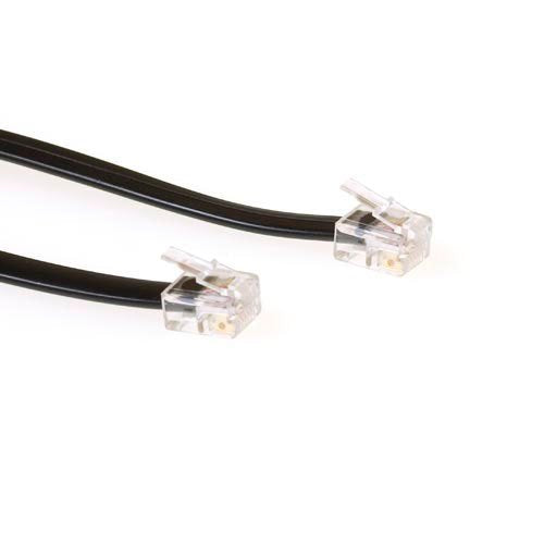 Negro 2 Meter Flat Telephone Cable With Rj12 Connectors
