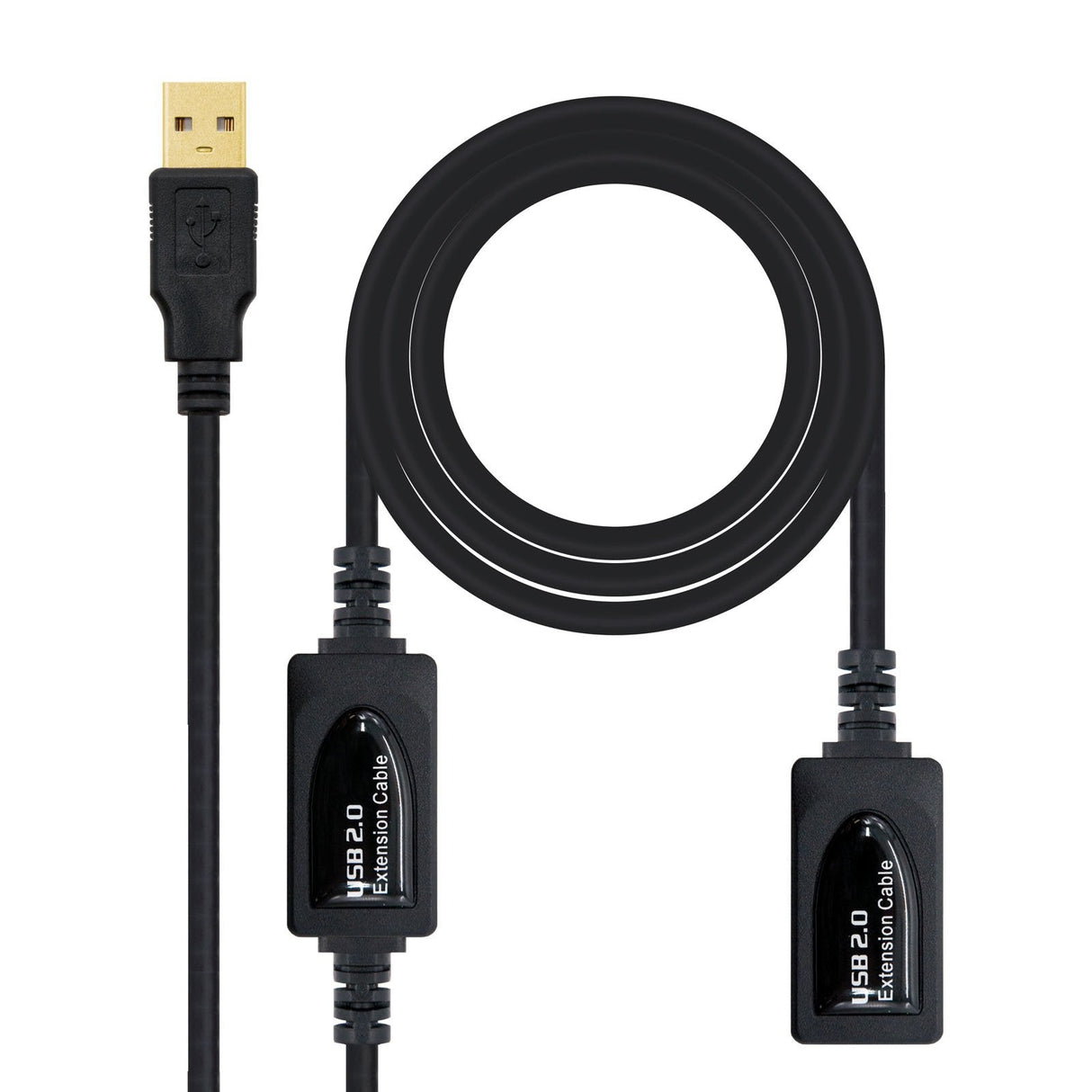 Nanocable Cable Prolongador Con Amplificador Usb-A 2.0 Macho A Usb-A Hembra 10m