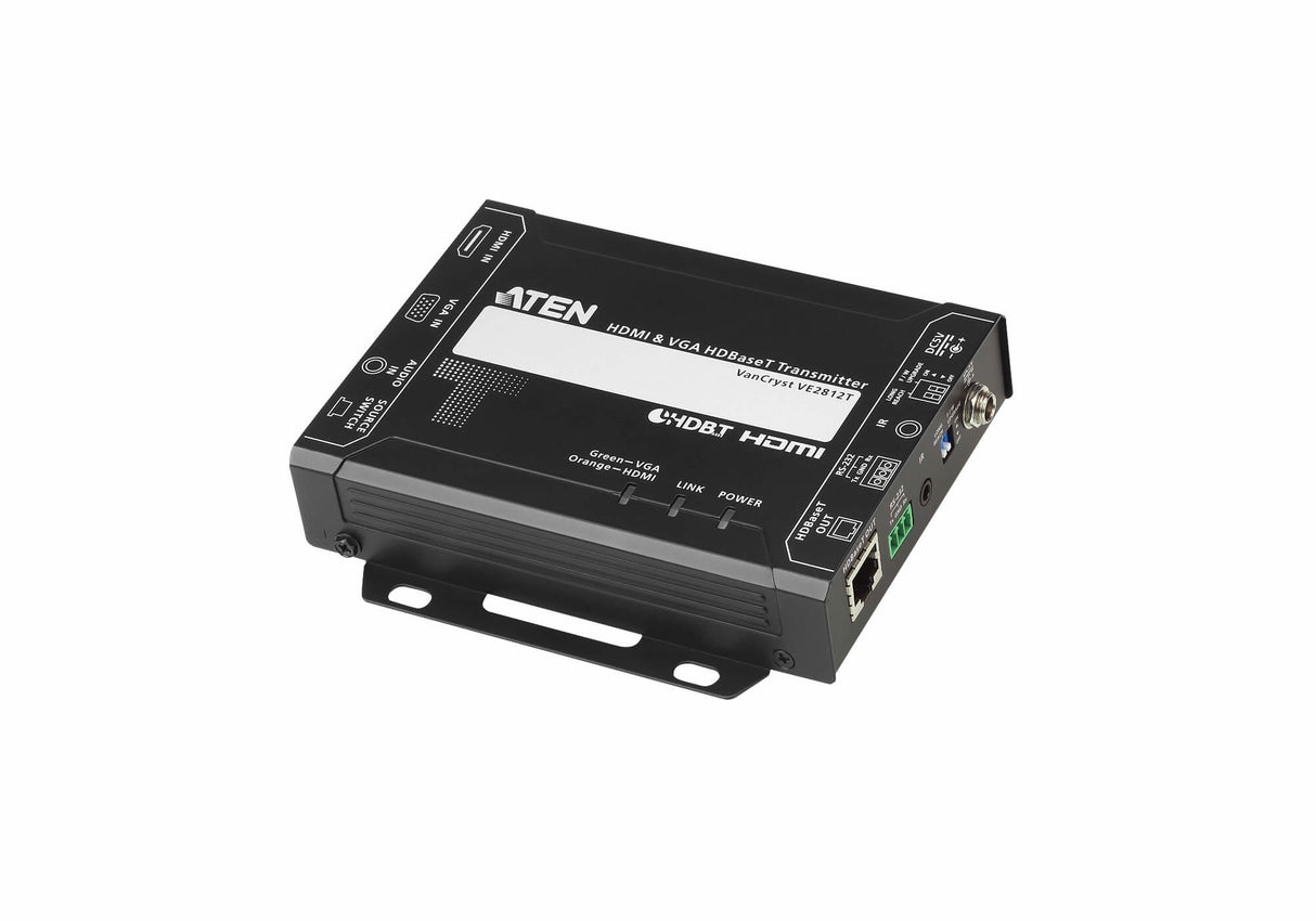 Aten Ve2812t Extensor Audio/Video Transmisor De Señales Av Negro Aten Ve2812t, 4096 X 2160 Pixeles, Transmisor De Señales Av, 100 M, Alámbrico, 3d, Hdcp