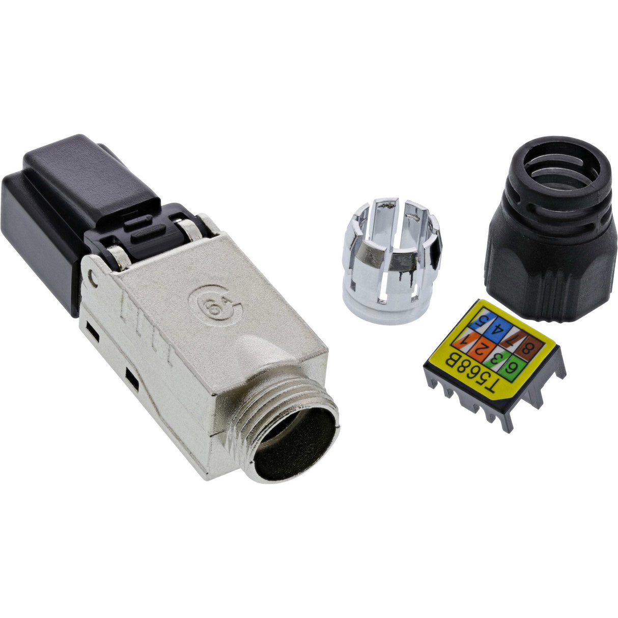 Enchufe Inline Rj45 Cat.6a 500mhz, Instalable En Campo, Blindado, Con Tapa Roscada