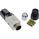 Enchufe Inline Rj45 Cat.6a 500mhz, Instalable En Campo, Blindado, Con Tapa Roscada