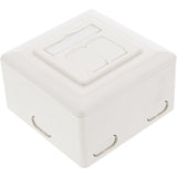 Inline Cat.6 Wall Outlet Box Montaje En Superficie O Empotrado 2x Enchufes Rj45 Blanco Vertical