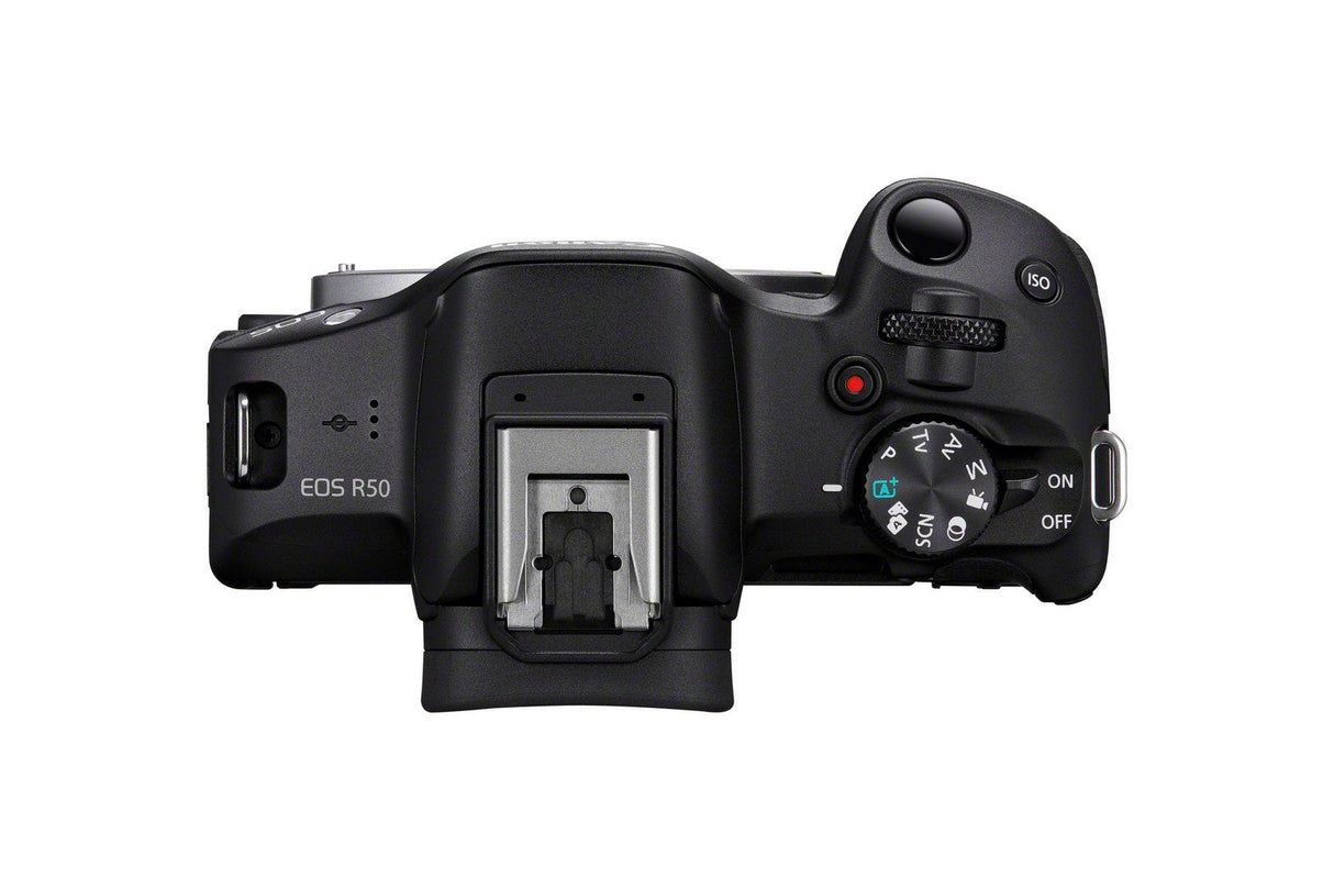 Canon Eos R50, Black + Rf-S 18-45 Is Stm + Rf-S 55-210mm F5-7.1 Is Stm Kit Milc 24,2 Mp Cmos 6000 X 4000 Pixeles Negro