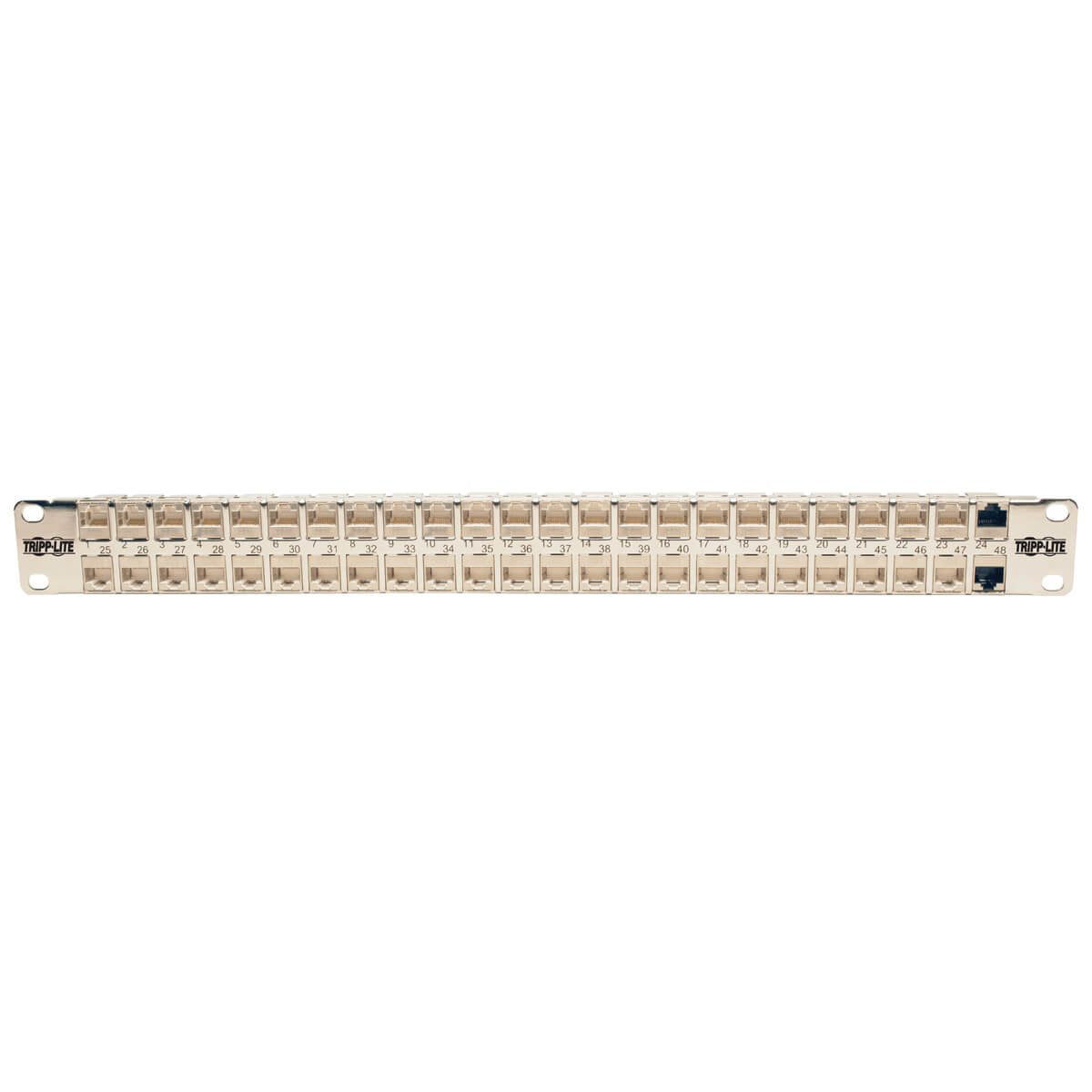 Eaton Tripp Lite   48-Port 1u Rack-Mount Stp Shielded Cat6a Feedthrough Patch Panel Rj45 Ethernet Taa