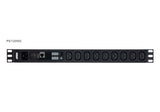 9-Outlet 1u Pdu With Current   Accs And Voltage Lcd Display And Over