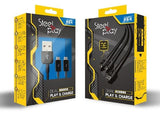 Steelplay Dual Play & Charge Cable For Controller 3m Negro Ps4