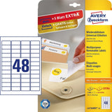 Avery Zweckform Etiketten L4736rev-25 Weiss 45,7 X 21,2 Mm - 1.440 Stück