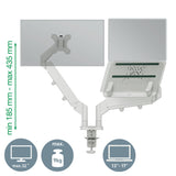 Leitz Dual Monitor- Y Laptop Arm Gris, 1120x110x600