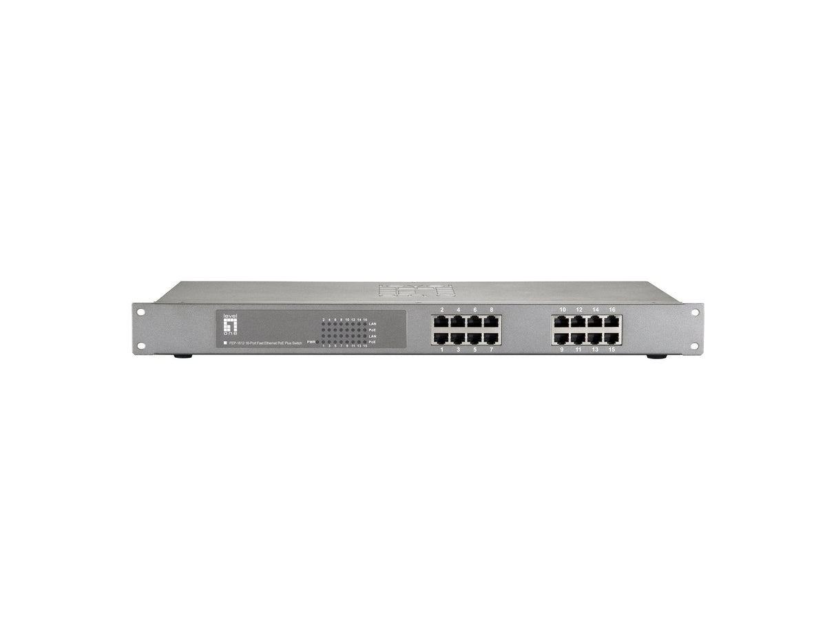 Levelone Switch 16x Fe Fep-1612w380         19" 380w 16xpoe+