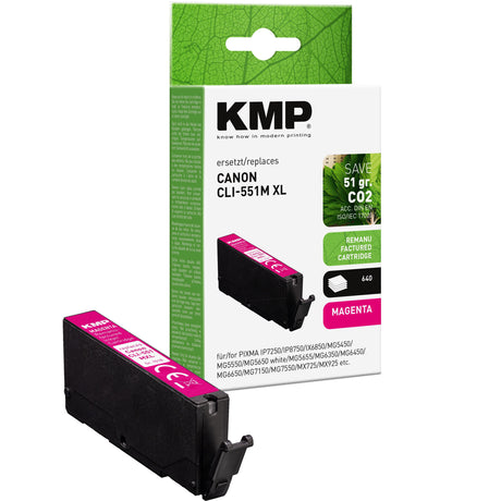 EAN 4011324000986 - KMP Canon CLI551MXL (6445B001) cartucho de tinta 1 pieza(s) Compatible Magenta imagen 1