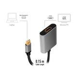 EAN 4052792062120 - LogiLink CDA0110 adaptador de cable de vídeo 0,15 m Mini DisplayPort HDMI Negro, Gris imagen 3