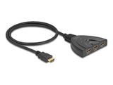 Delock 18649 Switch Hdmi 3 X Entrada Hdmi A 1 X Salida Hdmi 8k 60 Hz Con Cable Integrado De 60 Cm
