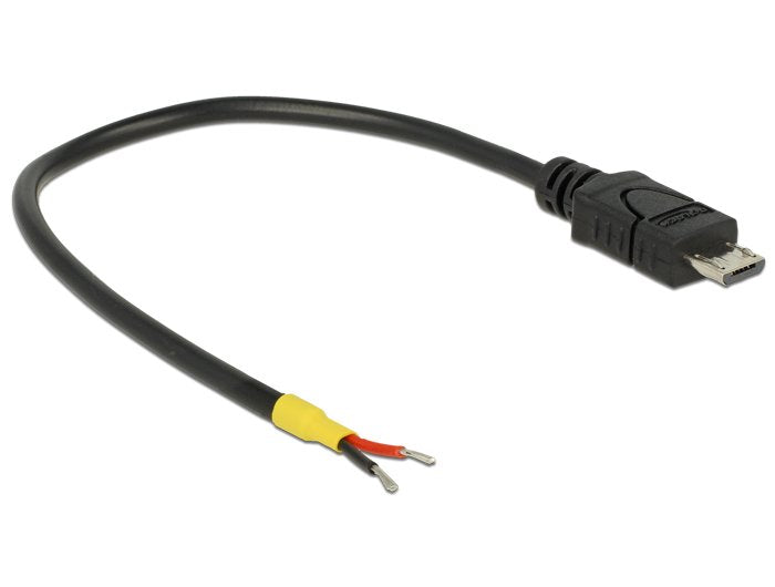 Delock Cable Usb 2.0 Micro-B Stecker > 2 X Offene Cableenden Strom 15 Cm Raspberry Pi