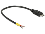 Delock Cable Usb 2.0 Micro-B Stecker > 2 X Offene Cableenden Strom 15 Cm Raspberry Pi