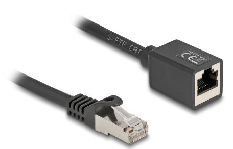 Delock Red Cable Alargador Rj45 Conector Macho A Rj45 Conector Hembra Cat.6a S Ftp 1 M Negro