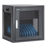 Manhattan Laptop Charging Cabinet Desktop Via Ac Adapter (Eu) 10-Bay, Install Device'S Ac Adapter (Power Cables) Into Unit, Suitable For All Laptops (To 16"), Ipads, Macbooks, Chromebooks, Other Portable Devices, Bays 380x30x280mm, Cart, Lo