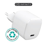 Infinite Usb-C Charger Eu Pd - 20w. 1 X Usb-C. White. - Recycled Plastic - Warranty: 60m