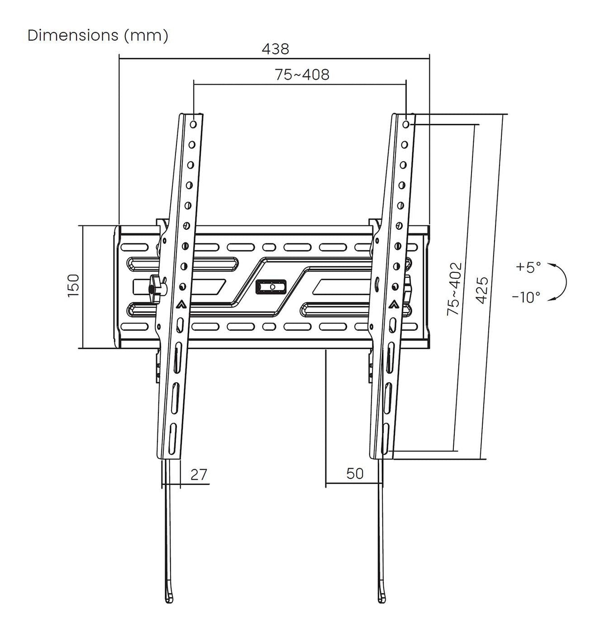 Aisens Soporte Eco Inclinable Para Monitor/Tv 75kg De 32-75, Negro