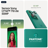 Motorola Edge 70 Fusion 5g Smartphone Sim Doble Ram 8 Gb / Memoria Interna 256 Gb Pantalla Oled 6.78" 2772 X 1272 Píxeles (144 Hz) 3 X Cámaras Traseras 50 Mp 13 Mp Front Camera 32 Mp Pantone Sporting Green