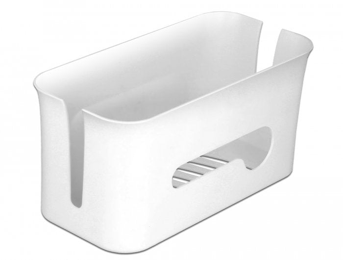 Caja De Gestión De Cables De Delock Con Compartimento De Almacenamiento Blanco/Gris 18290