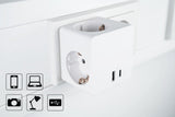 Enchufe Cubo Good Connections Kabelmeister  De 3 Vías, 2x Usb, Regleta Blanca, 1x Usb-C Pd 3.0 20w, 1x Usb-A 18w Sw01-W