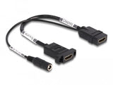 Delock Cable Hdmi 4k 60 Hz Con Alimentación Cc 2,1 X 5,5 Mm 0,30 M Montaje En Panel
