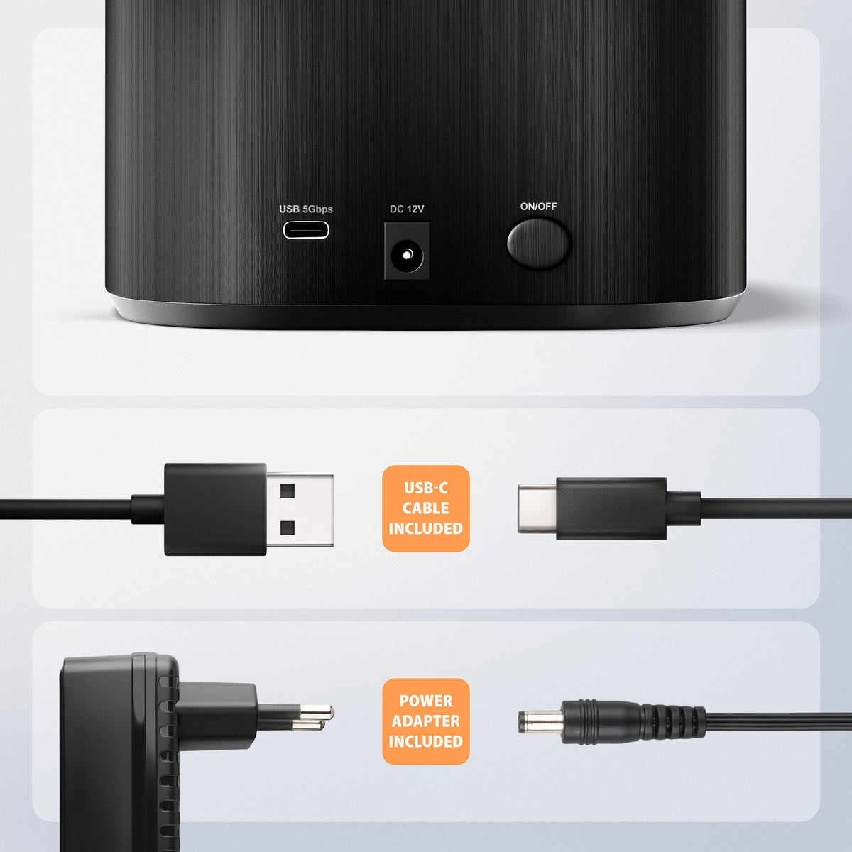 Adsa-Sc Base De Conexión, Usb 3.2 Gen 1 - 2x Sata 6g 2.5"/3.5" Ssd/Hdd Clone Dual