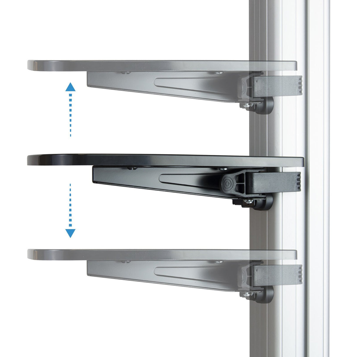 Tooq Soporte De Pantalla De Suelo Con Ruedas 37"-70" - Bloqueo De Ruedas - Dos Estantes - Gestion De Cables - Peso Max