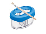 Pelikan Recipiente Para Agua Azul - Tapa Desmontable - Antigoteo - 3 Compartimentos - Porta Pinceles