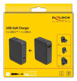 Usb Gan Cargador 3 X Usb Type-C Pd 3.1 Und 1 X Usb Typ-A Mit 145 W Inklusive Strom-Adapter Für Eu   Us   Uk