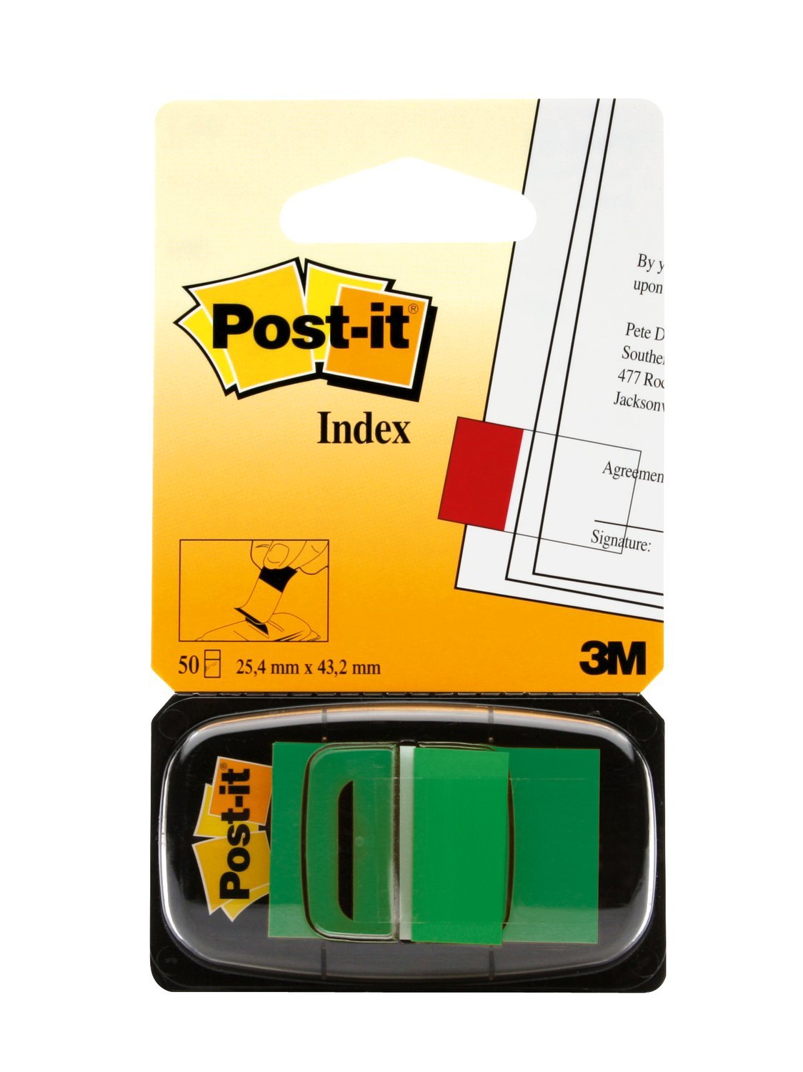Marcador Index Post-It Mediano 3m  Dispensador 50 Unidades Verde