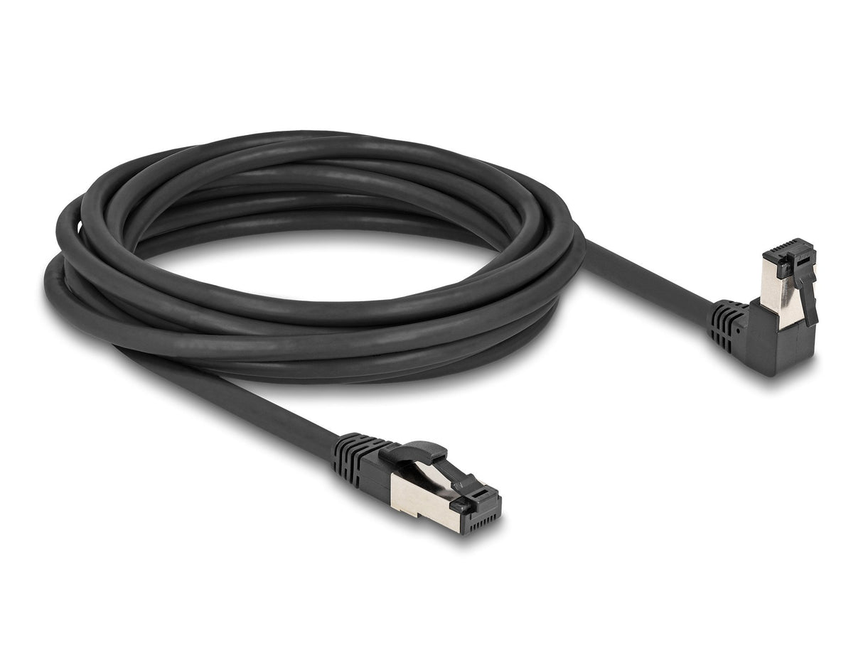 Delock 80448 Cable De Red Rj45 Cat.8.1 S/Ftp 90° Acodado Hacia Abajo / Recto 5 M Negro