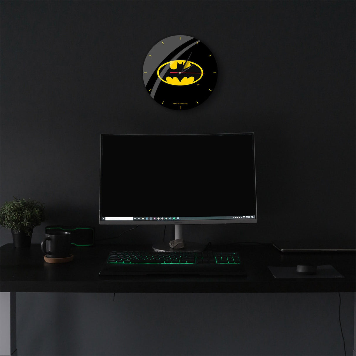 Reloj De Pared Leotec Brillo Batman 004 Negro