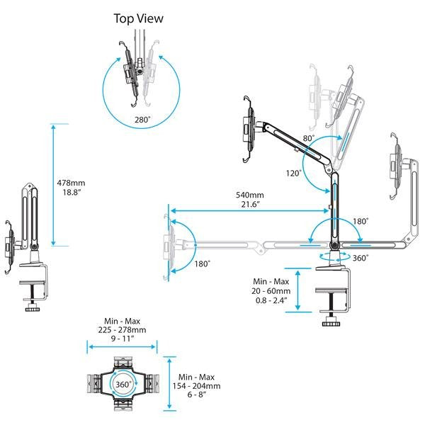 Startech Armtbltiw Soporte De Sobremesa Para Tablet De 9" A 11"