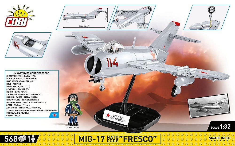 Cobi Mig-17 Código De La Otan "Fresco", Toys De Diseño Cobi-5823