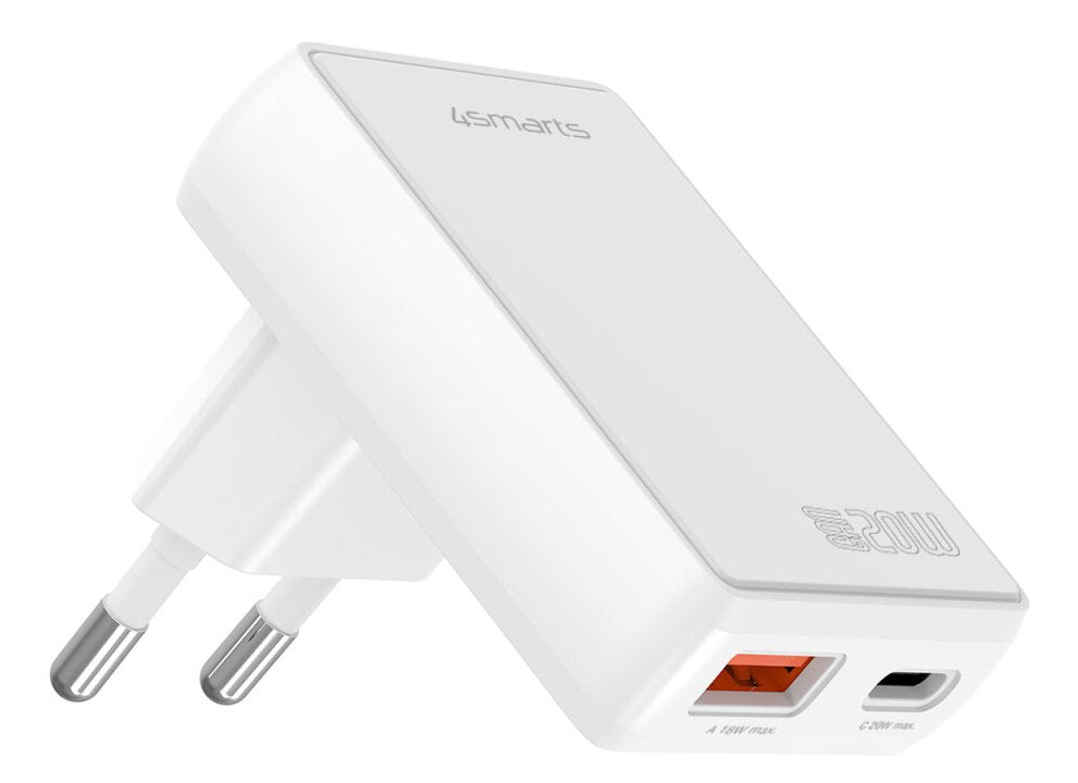 4smarts Netzladegert Flatplug Duos 20w Gan 1c+1a, Wei