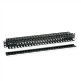 Value 19-Zoll-Frontplatte 1 He, Beidseitig Mit Cablekanal, Schwarz