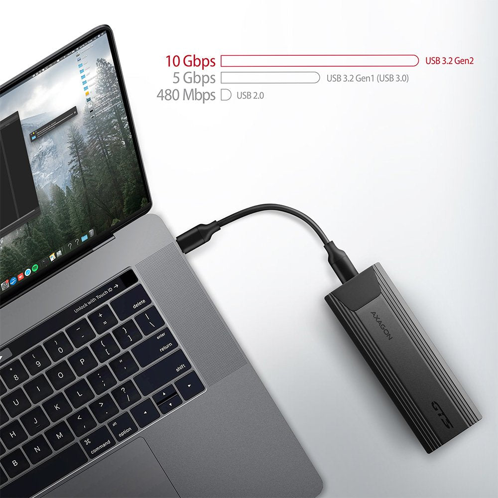 Axagon Eem2-Gtsa Caja Para Disco Duro Externo Caja Externa Para Unidad De Estado Sólido (Ssd) Gris M.2