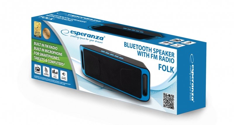 Esperanza Ep126kb Folk - Altavoz Bluetooth Con Radio Fm Integrado